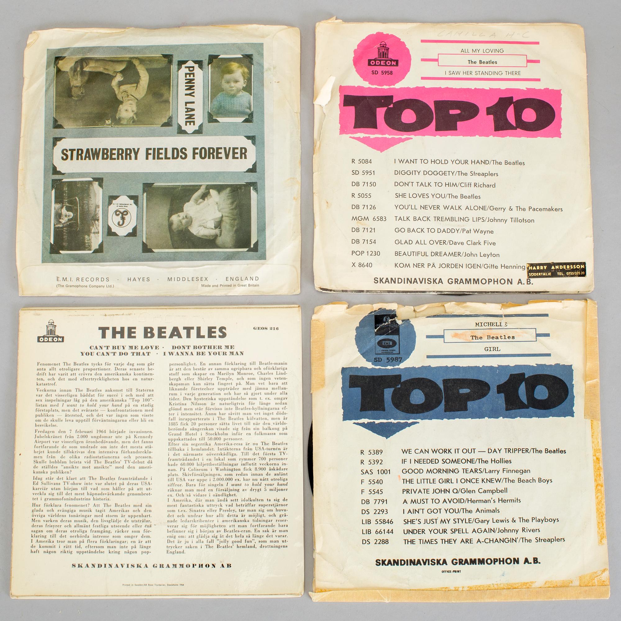 BEATLES, singlar 4 st, 1960-tal.