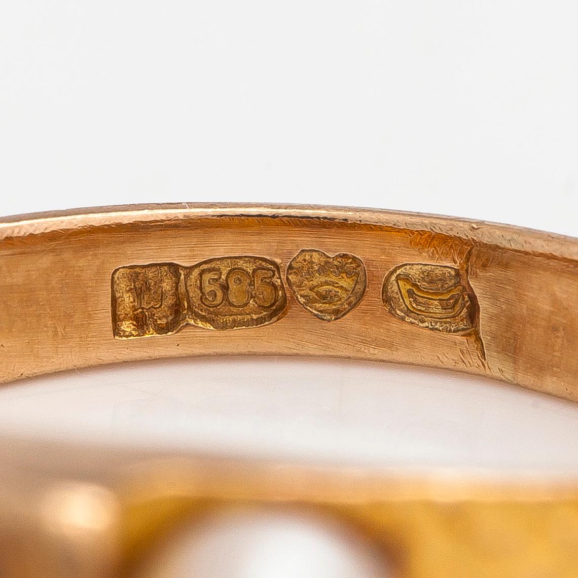 Björn Weckström, ring "Viskning", 14K guld och odlade pärlor. Lapponia.