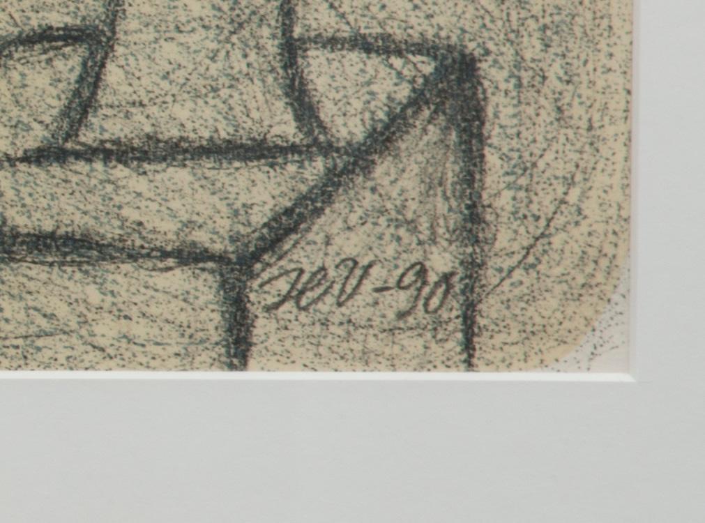 HANNU VÄISÄNEN, färglitografi, signerad HV, daterad -90 och numrerad 12/100.