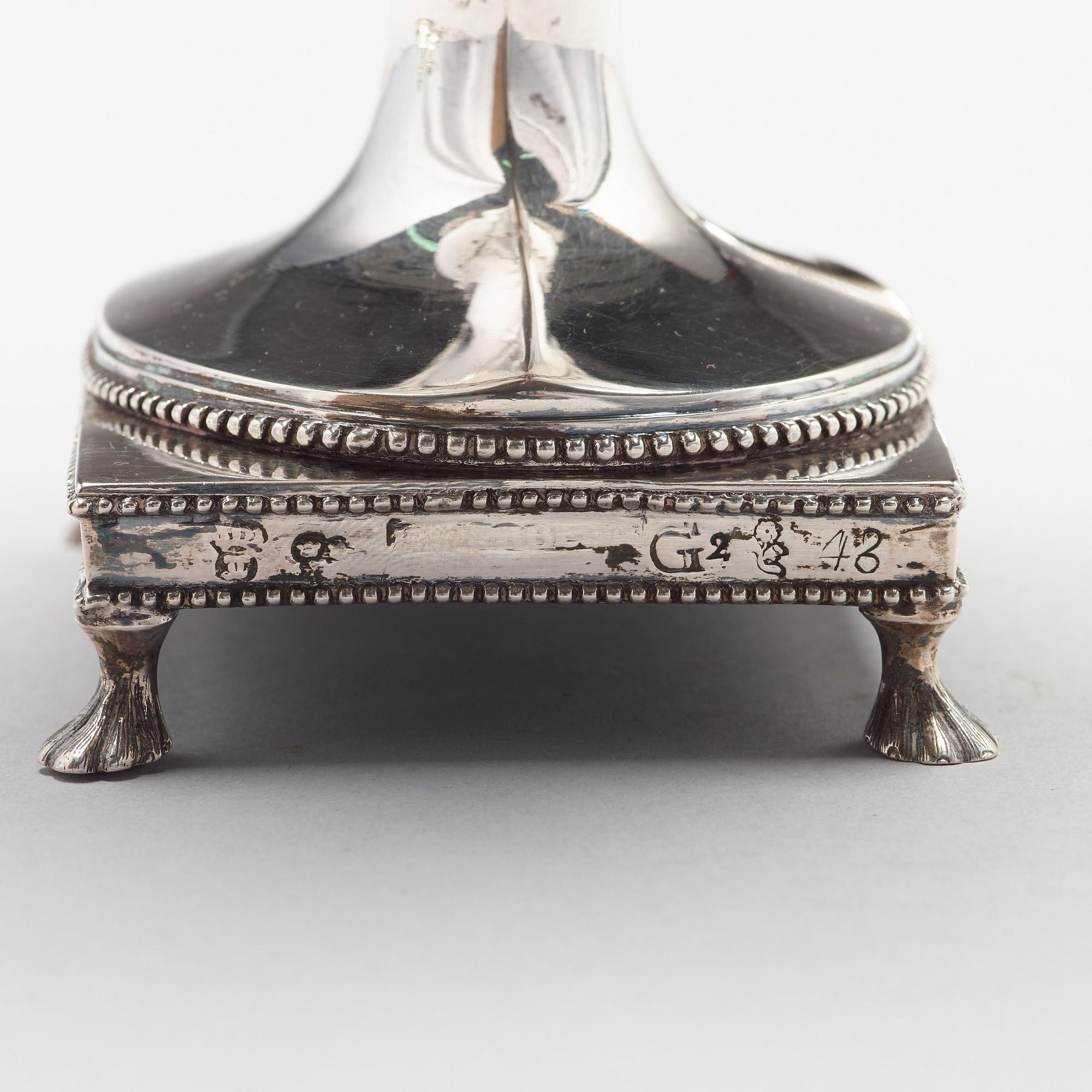 Johan Fagerberg, sockerskålar ett par, silver, Karlskrona 1789. Gustavianska.