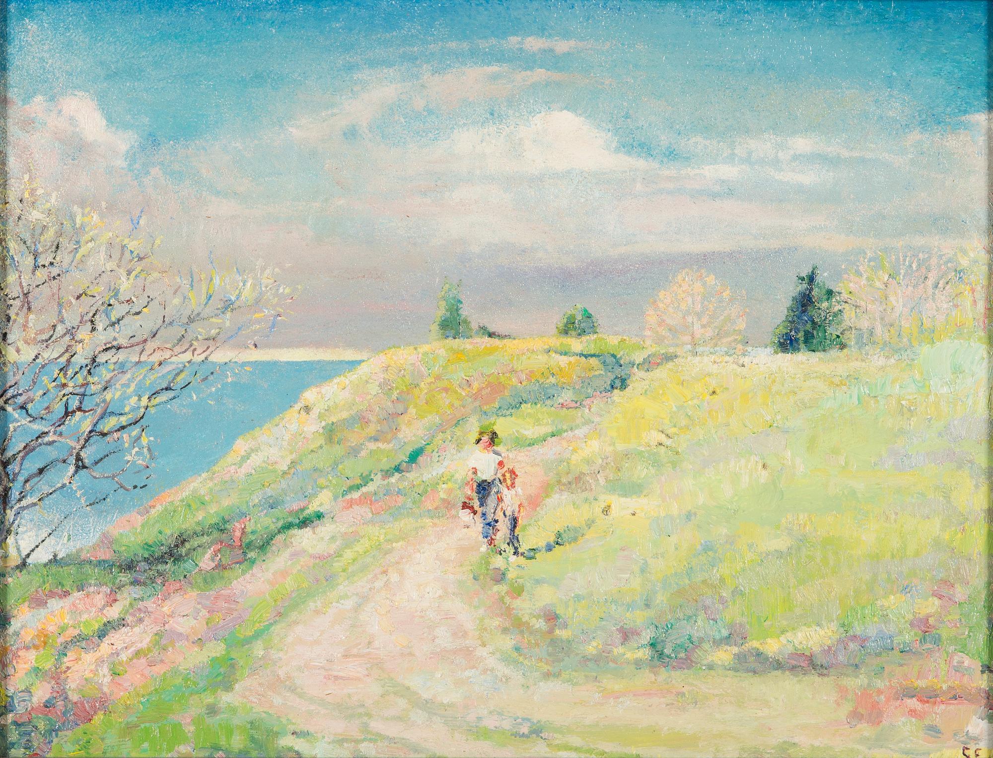 Georg Engeström, olja på pannå, signerad.