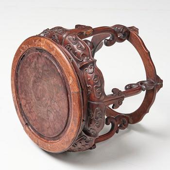 A hardwood garden seat/stand, Qing dynasty, 19th century.