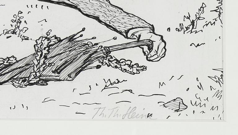 THOMAS THEODOR HEINE, tuschteckning, signerad.