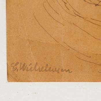 CARL WILHELMSON, tuschteckning, signerad.