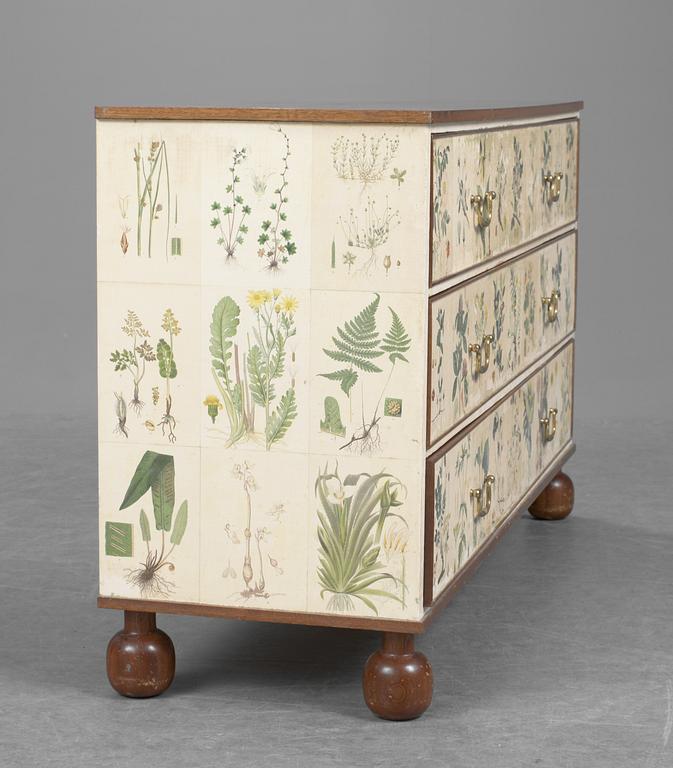 A Josef Frank "Flora" chest of drawers, Firma Svenskt Tenn.