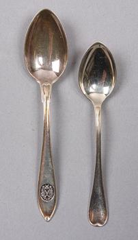 KAFFE- OCH TESKEDAR, 31 st, silver, 1930-40-tal.
