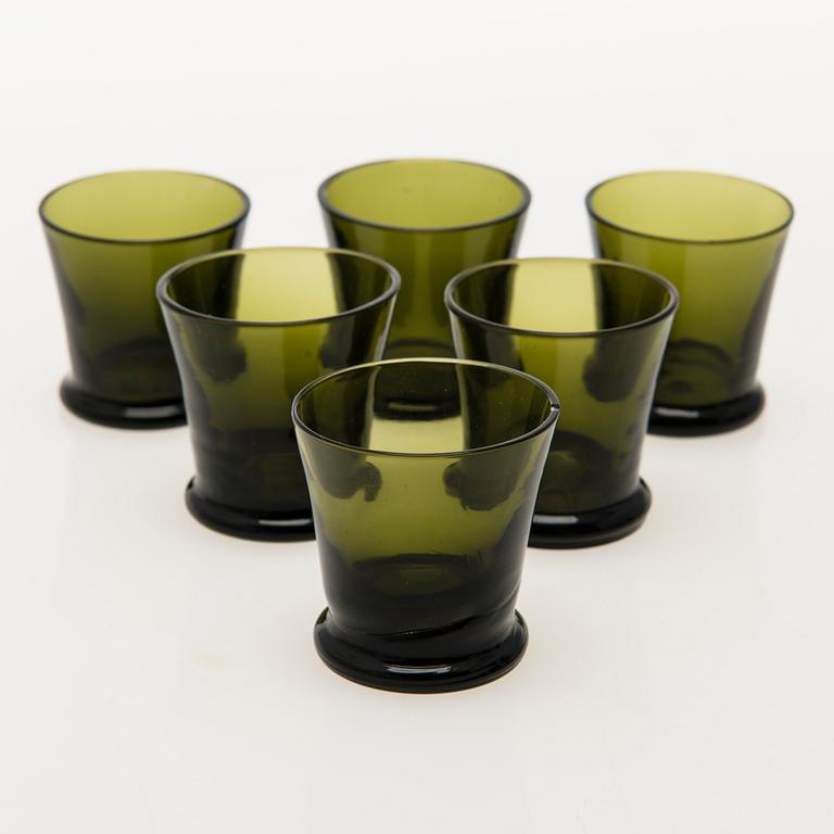 KAJ FRANCK, GLASSERVISDELAR, 10 st, "Tupa", Iittala 1948-54.