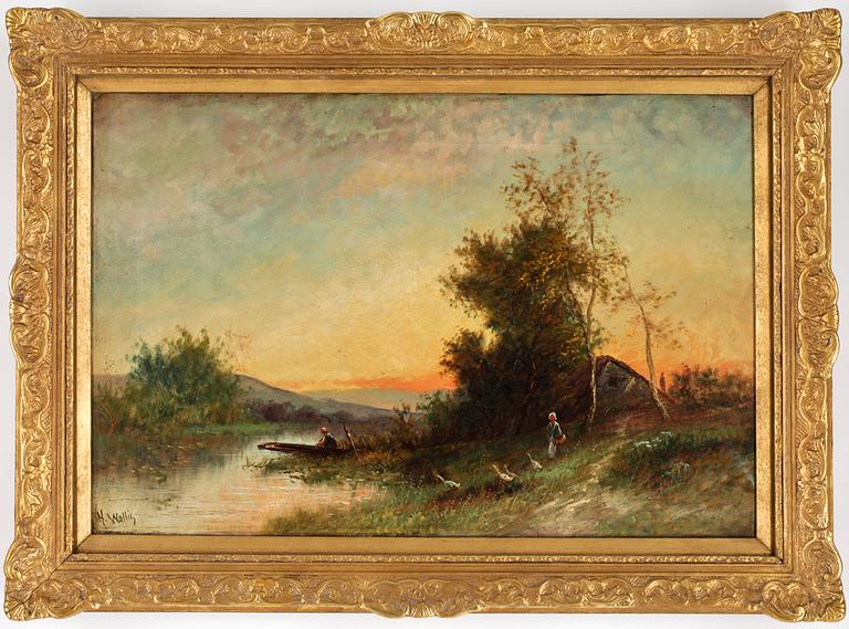 OKÄND KONSTNÄR, olja på duk, bär signatur.