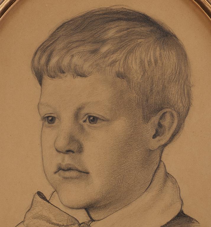 Owe Zerge, Porträtt föreställande Åke Carlsten, sju år.