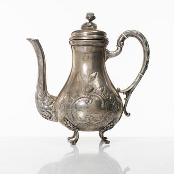 A Rococo style silver coffee pot, 20th Century.