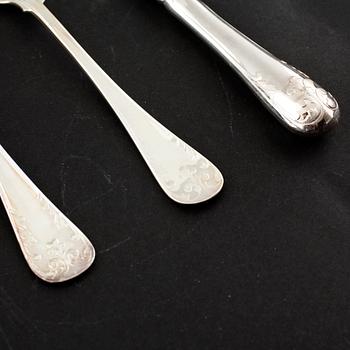 BESTICK, 36 delar, silver, "Gammal fransk", GAB, Eskilstuna, 1900-talets fjärde kvartal.