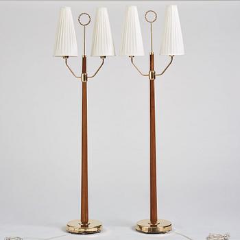 Hans Bergström, a pair of floor lamps, model "567", Ateljé Lyktan, Åhus, Sweden 1940-50's.