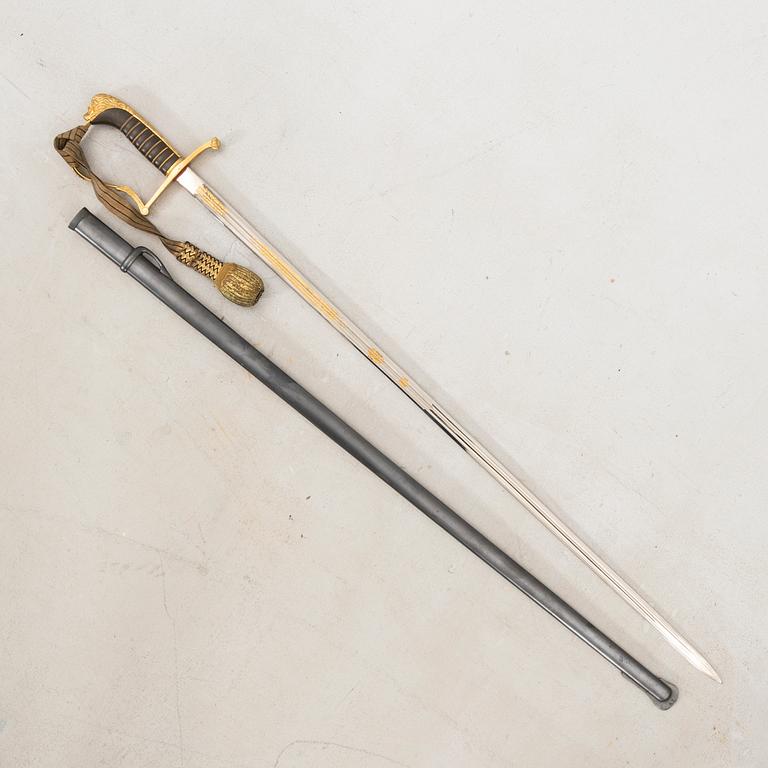 A Swedish infantry officer's sabre, 1899 pattern with scabbard.