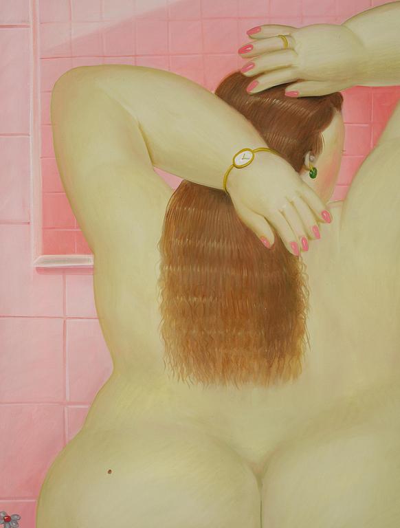 Fernando Botero, "El cuarto de baño".