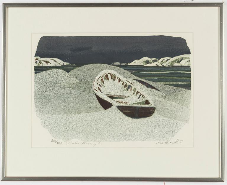 Roland Svensson, lithograph in colors, signed and numbered 210/260.