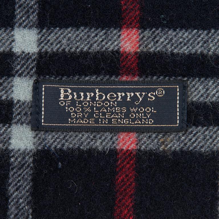 Burberry, check lambs wool scarf.