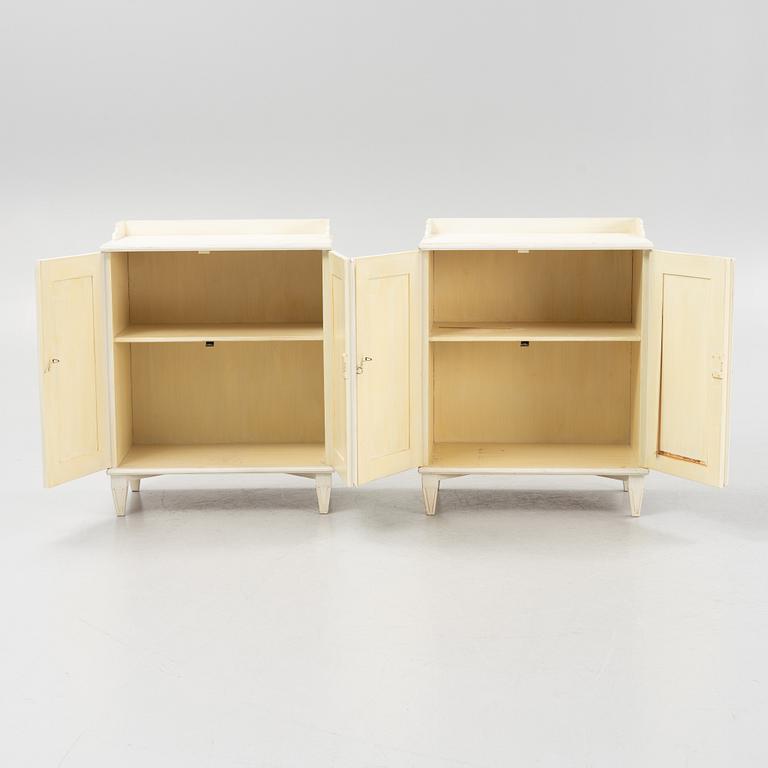 Bedside cabinets, a pair, Gustavian style, second half of the 20th century.