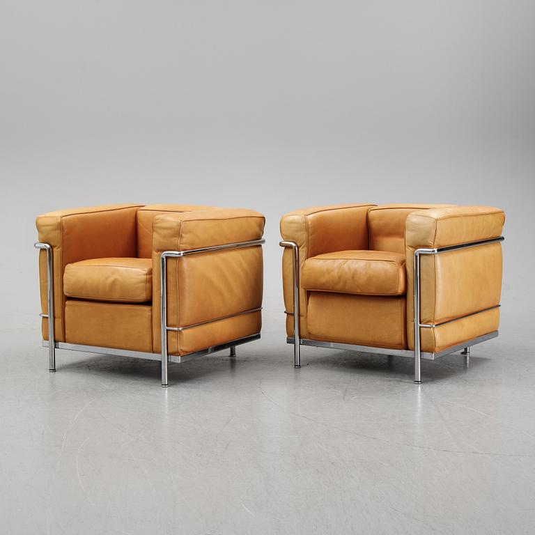 Le Corbusier, Pierre Jeanneret & Charlotte Perriand, fåtöljer, ett par, "LC2", Cassina.