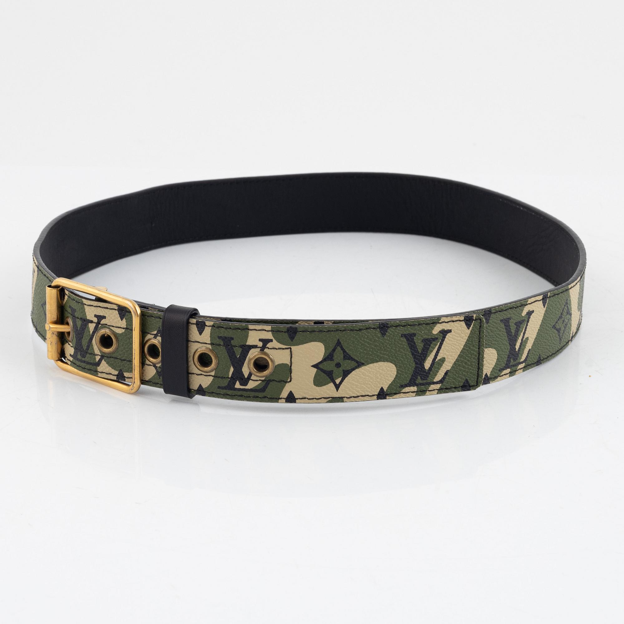 Louis vuitton camo belt outlet