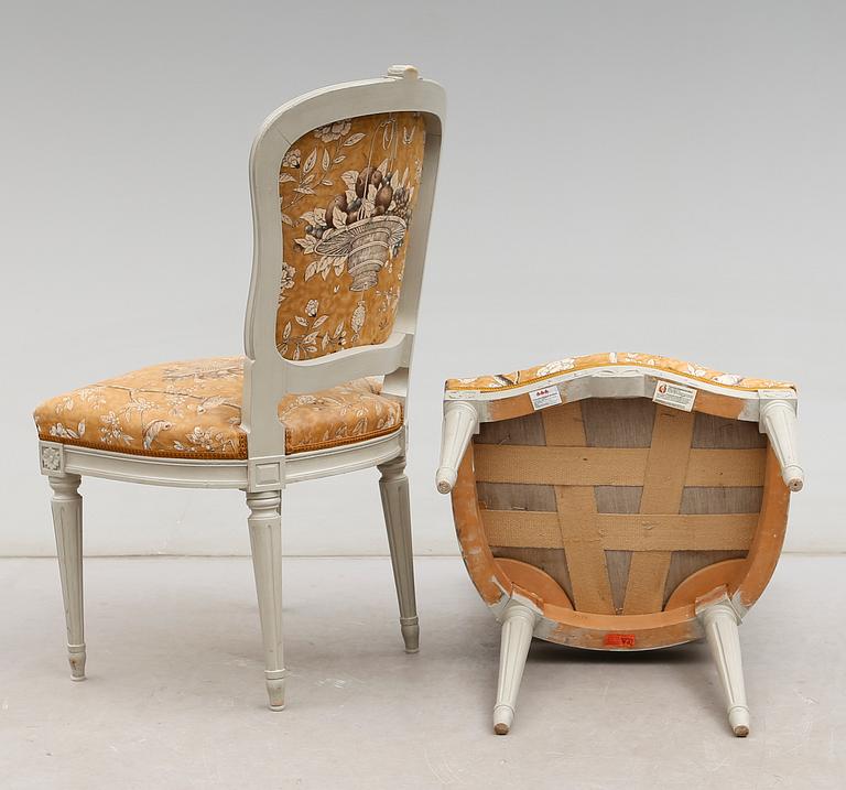STOLAR, 4 st, gustaviansk stil, 1900-talets mitt.