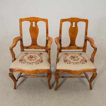 Armchairs a pair 20th century.