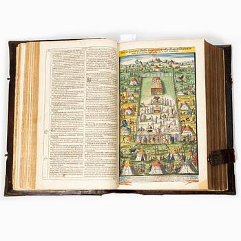 Biblia, Nürnberg 1662, med vackert bemålade gravyrer.
