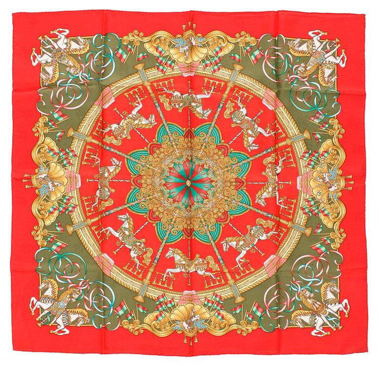HERMÈS, a silk jacquard scarf, "Lunapark".