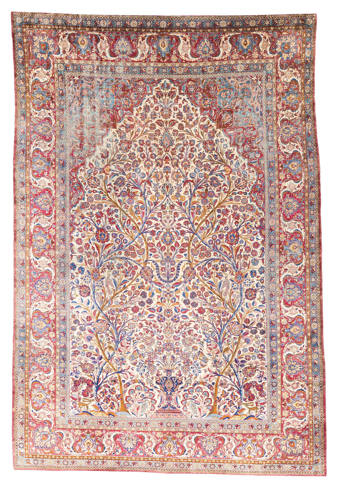 Matta, semiantik silke Keshan, ca 313 x 200-217 cm.