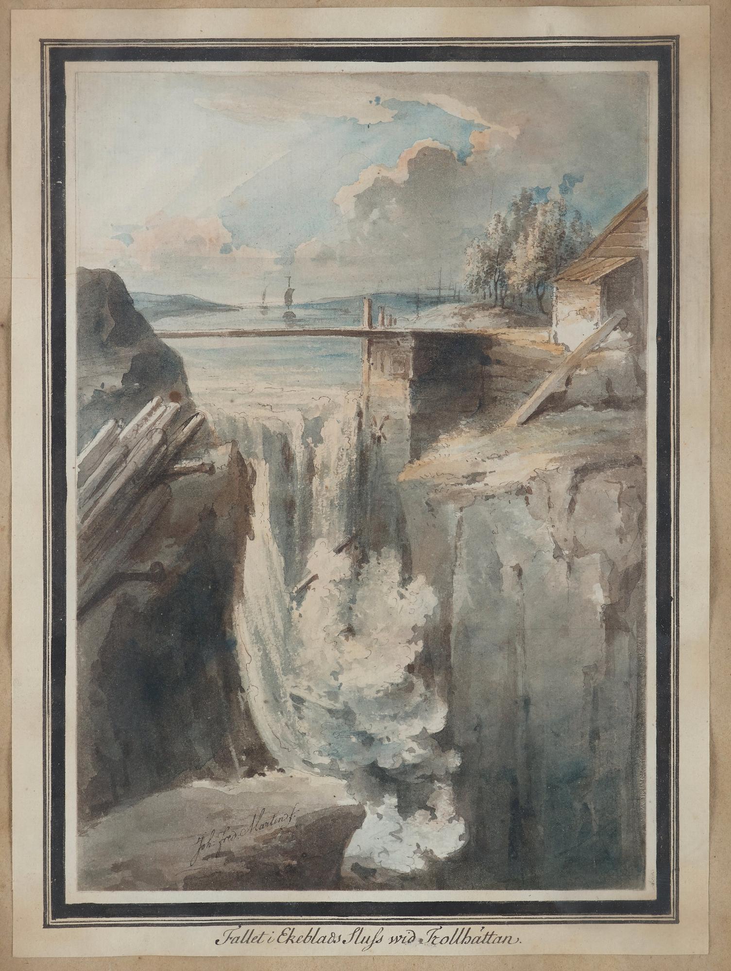 Johan Fredrik Martin, Ten scenes from the waterfalls at Trollhättan, Sweden.