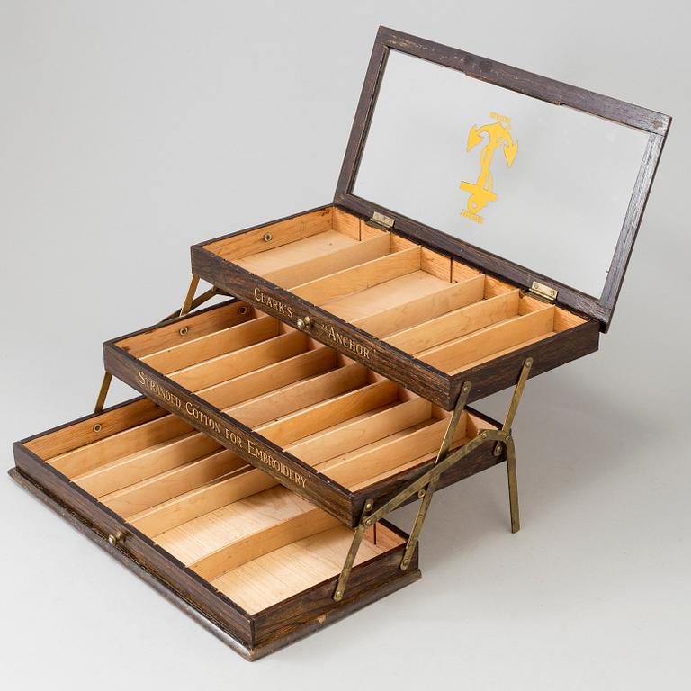 A mid 20th century sewing box 'Anchor' by Clarks.