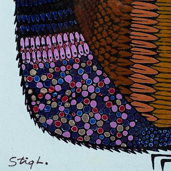 STIG LINDBERG, a faience wall plaque, Gustavsberg 1960s. Numbered 2/260.