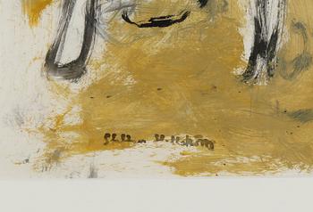 STAFFAN HALLSTRÖM, blandteknik på papper, signerad.