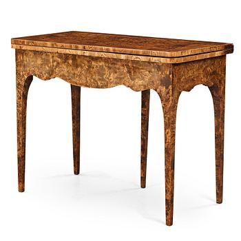 22. A Swedish Rococo 18th century card table by J. Sjölin.