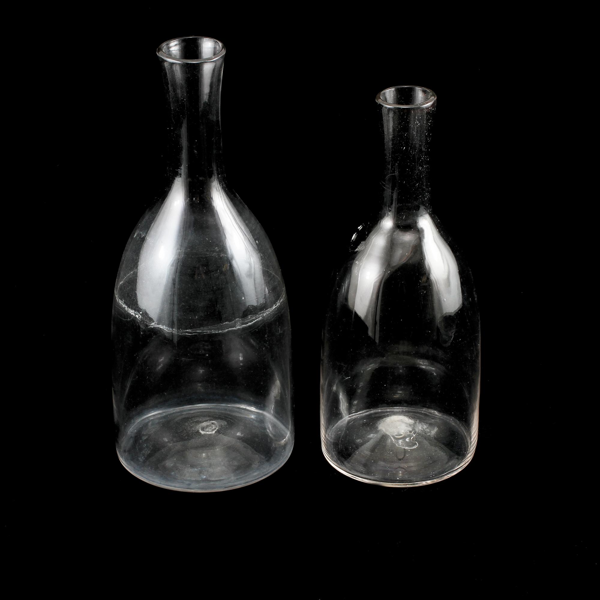 KARAFFER, 2 st, glas, 1800-tal.