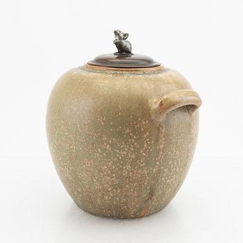 Patrick Nordström, a stoneware urn with bronze lid Royal Copenhagen dated 27-4 1922.