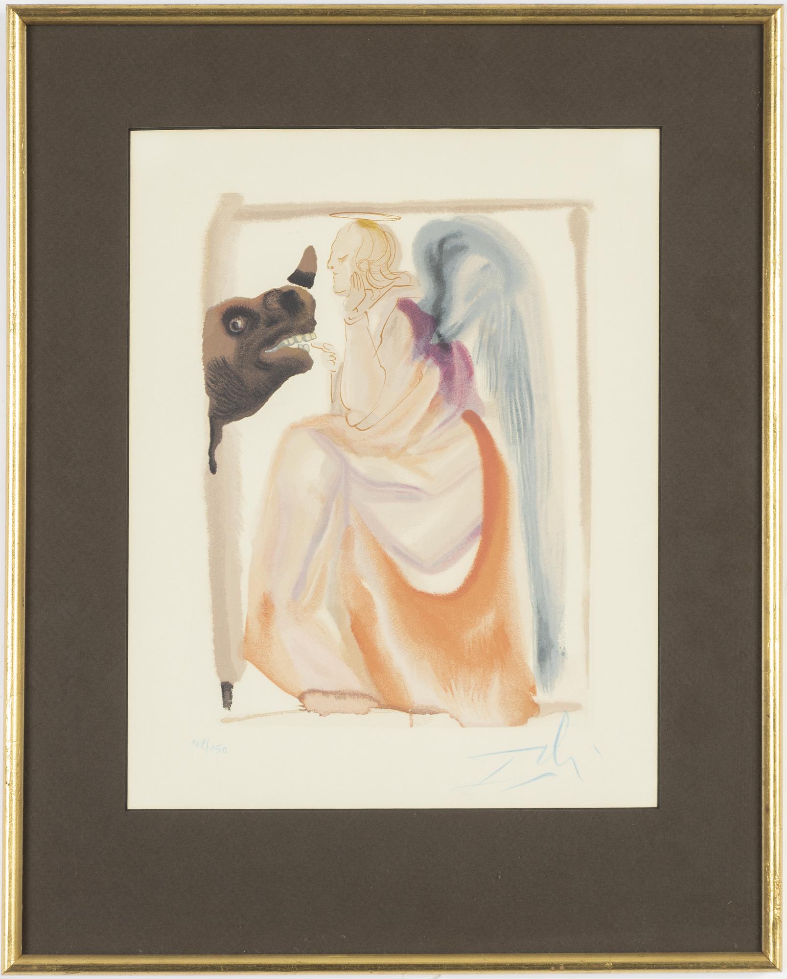 Salvador Dalí, woodblock print in colours, signed and numbered 74/150.