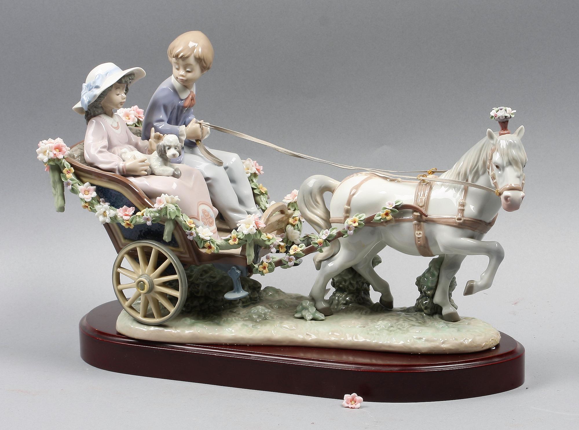 FIGURGRUPP, porslin, Lladro märkt No 156. Tillverkningsår 1991.
