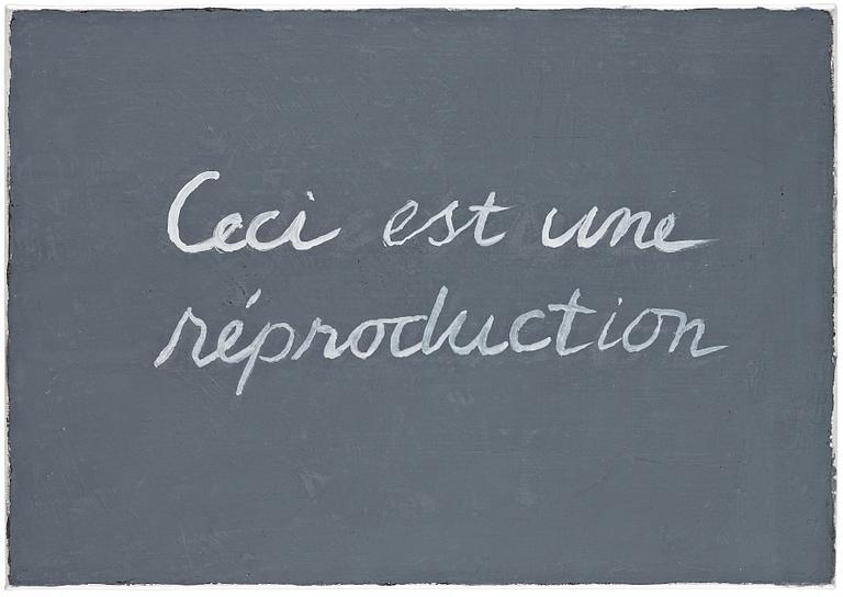 Cecilia Edefalk, "Ceci est une réproduction".