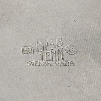 Three pewter vases, bearing the mark of GAB, Stockholm, 1933-35.