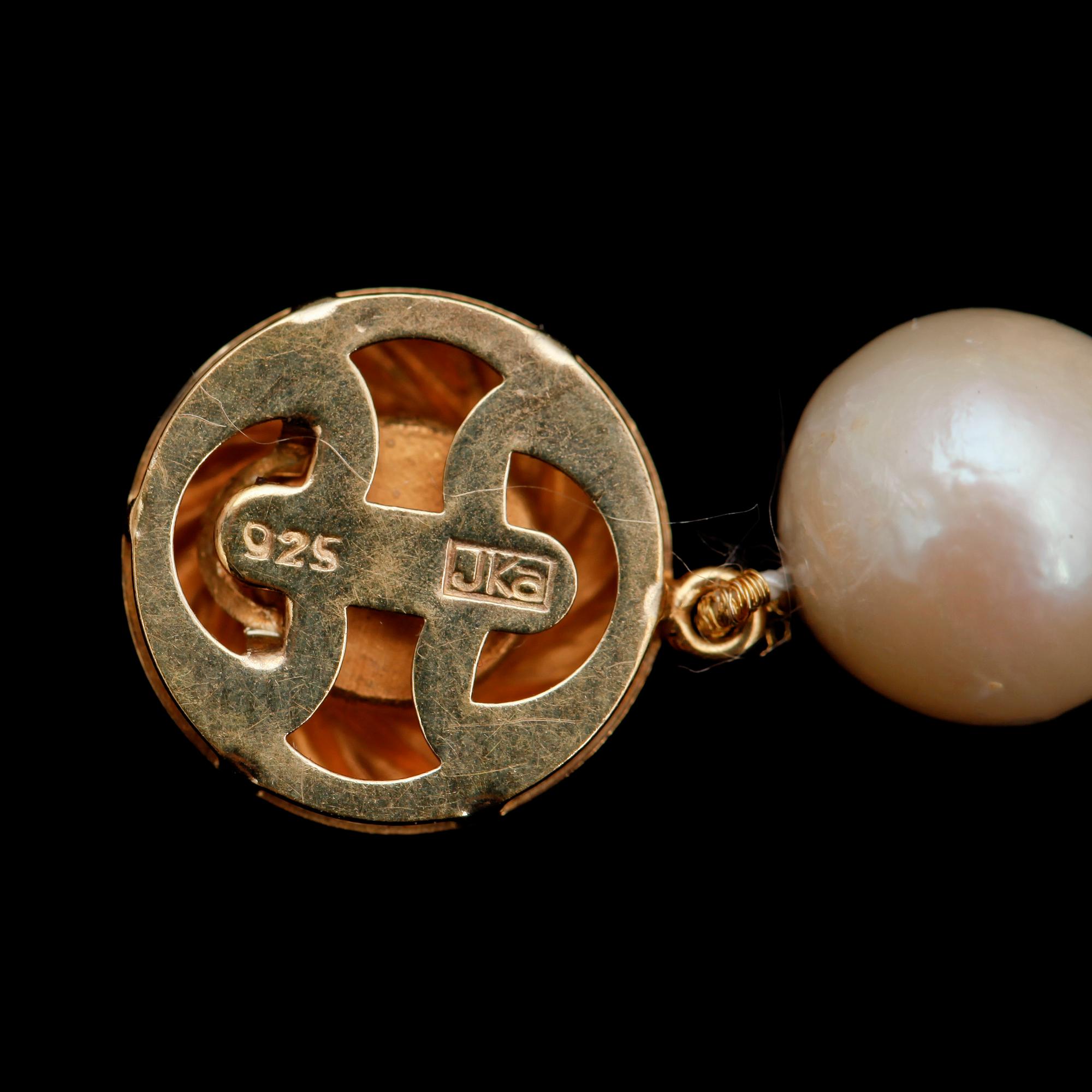 COLLIER, odlade south sea pärlor. Diam 9.4-12.8 mm.