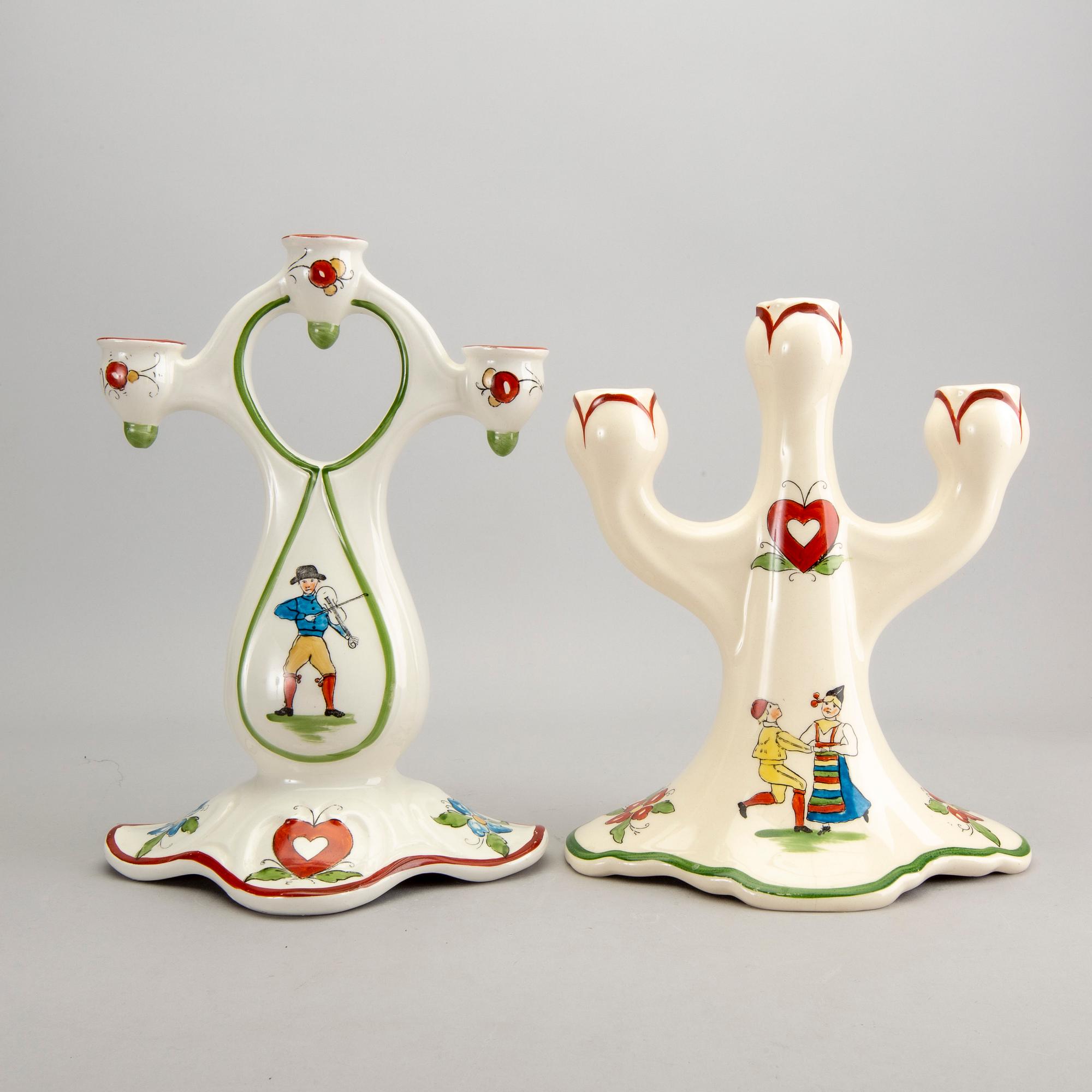 A set of two Rörstrand "Daldansen" candelabras.