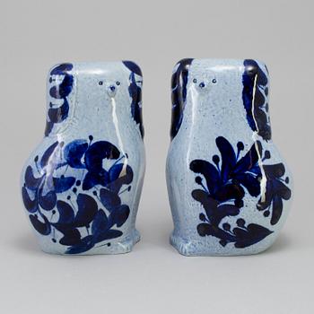 LISA LARSON, a pair of figurines / bookends, stoneware, "Pudlar", Gustavsberg. Designed in 1963.