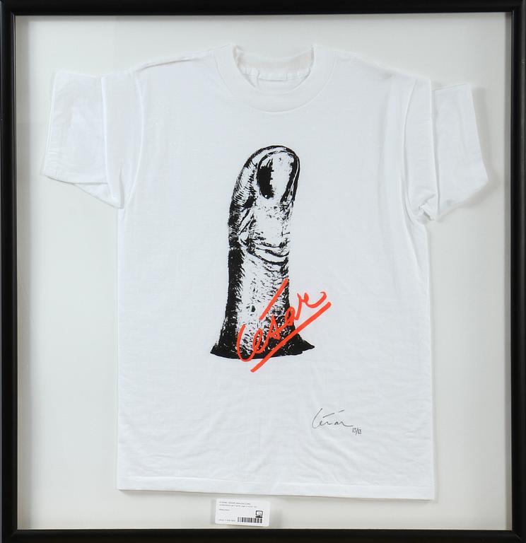 CÉSAR (BALDACCINI), screentryck på T-shirt, sign o numr.