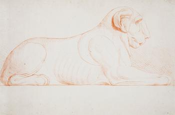 932. Johan Tobias Sergel, Ett liggande egyptiskt lejon.