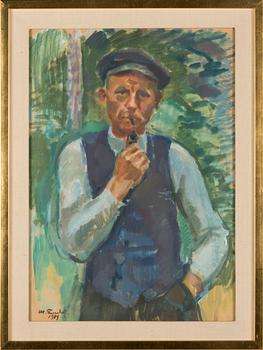 Magnus Enckell, Man smoking pipe.