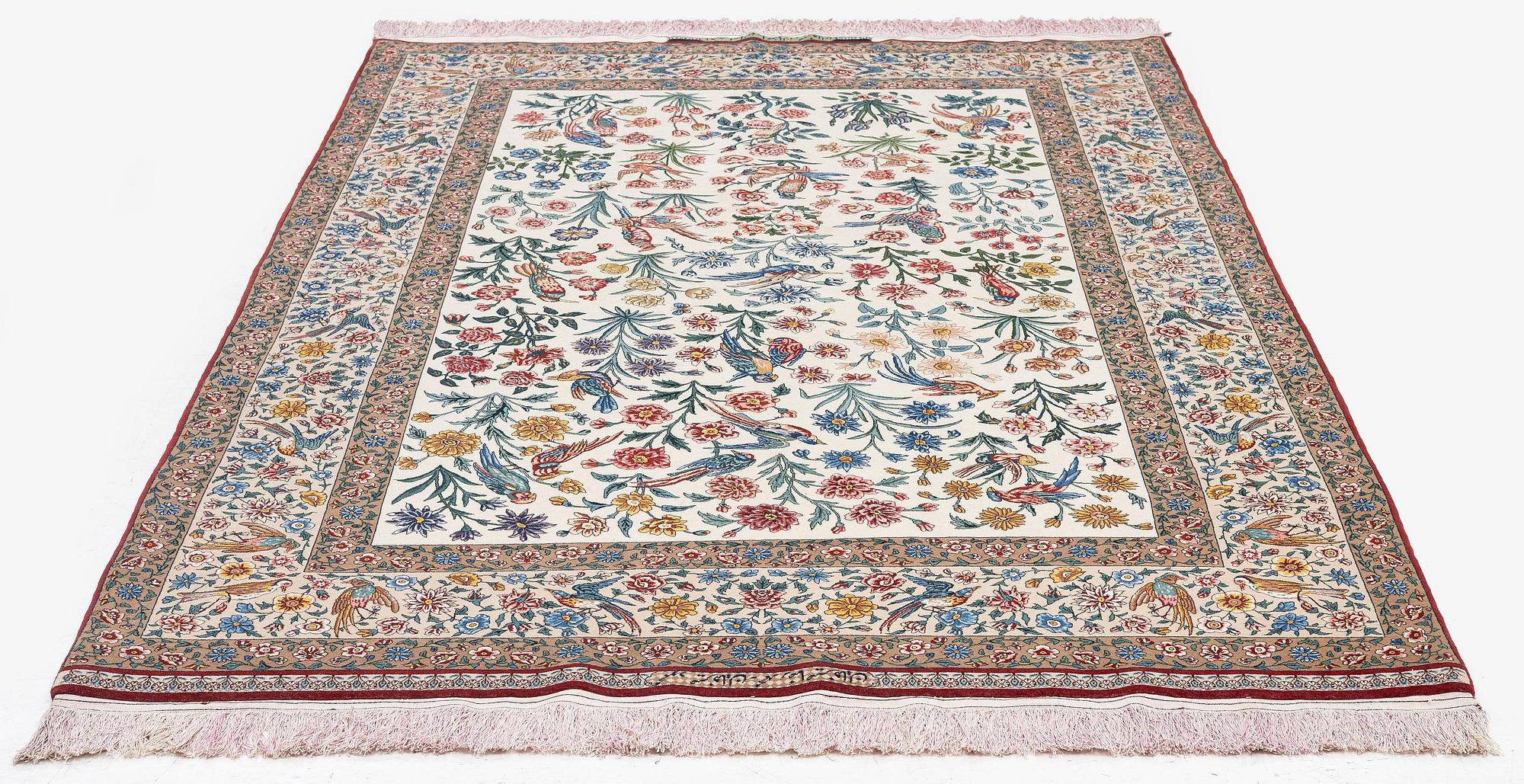 A, 'Golo Bolbol' rug, Isfahan, signed (Mahmoud and Mohammad Reza) Seirafian, c. 230 x 147 cm.