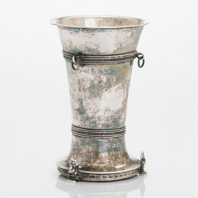 A mid-18th-century parcel-gilt silver beaker, maker's mark of Lorens Stabeus, Stockholm 1751.