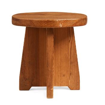 David Rosén, a stained pine "Berga" stool, Nordiska Kompaniet, Sweden 1940's.