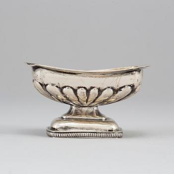 A Russian parcel-gilt silver salt cellar, unidentified makers mark, St. Petersburg 1860.