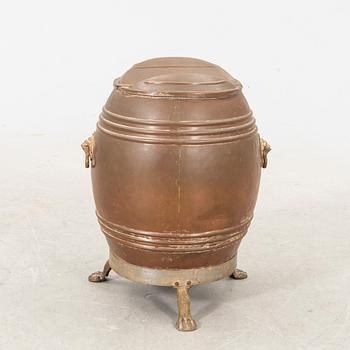 A Swedish copper water barrel around 1900 marked K Andersson Norrtelje.
